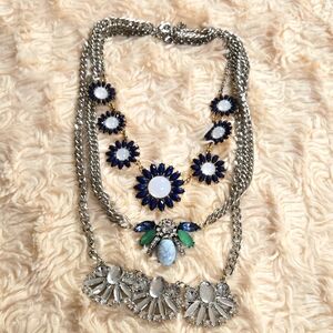 Elegant Mix Metal Floral Necklaces SET OF THREE